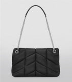 Saint Laurent Loulou shoulder bag small puffer matelassé (British brand)