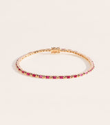 Harrods Suzanne Kalan Rose Gold and Ruby Bold Linear Tennis Bracelet- Buy online at McGrocer