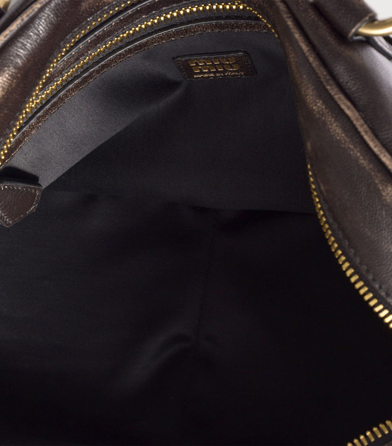 Miu Miu nappa leather top-handle bag with pockets, UK version
