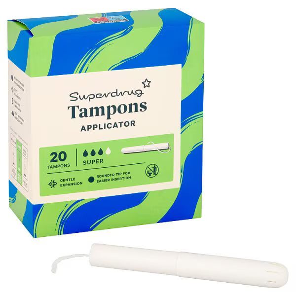 Superdrug Super Applicator Tampons 20 Pack (British brand)