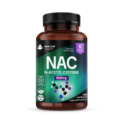 Holland & Barrett New Leaf Products NAC N-Acetyl-Cysteine Capsules 180 capsules- Buy online at McGrocer