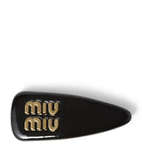 Harrods Miu Miu Leather Logo Hair Clip- Buy online at McGrocer