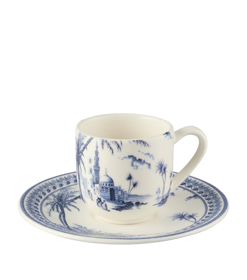 Gien Dépareillé espresso mug and saucer, imported from the UK