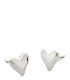 Monica Vinader heart sterling silver earrings (British brand)