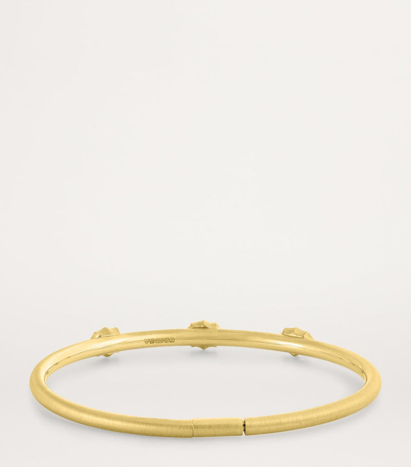 Jade Trau small yellow gold diamond bangle - British product