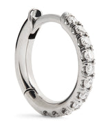 Harrods Spinelli Kilcollin Micro White Gold and Diamond Single Hoop Earring- Buy online at McGrocer