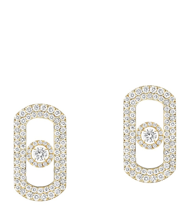 Messika So Move yellow gold diamond pavé earrings 1.30ct (British brand)