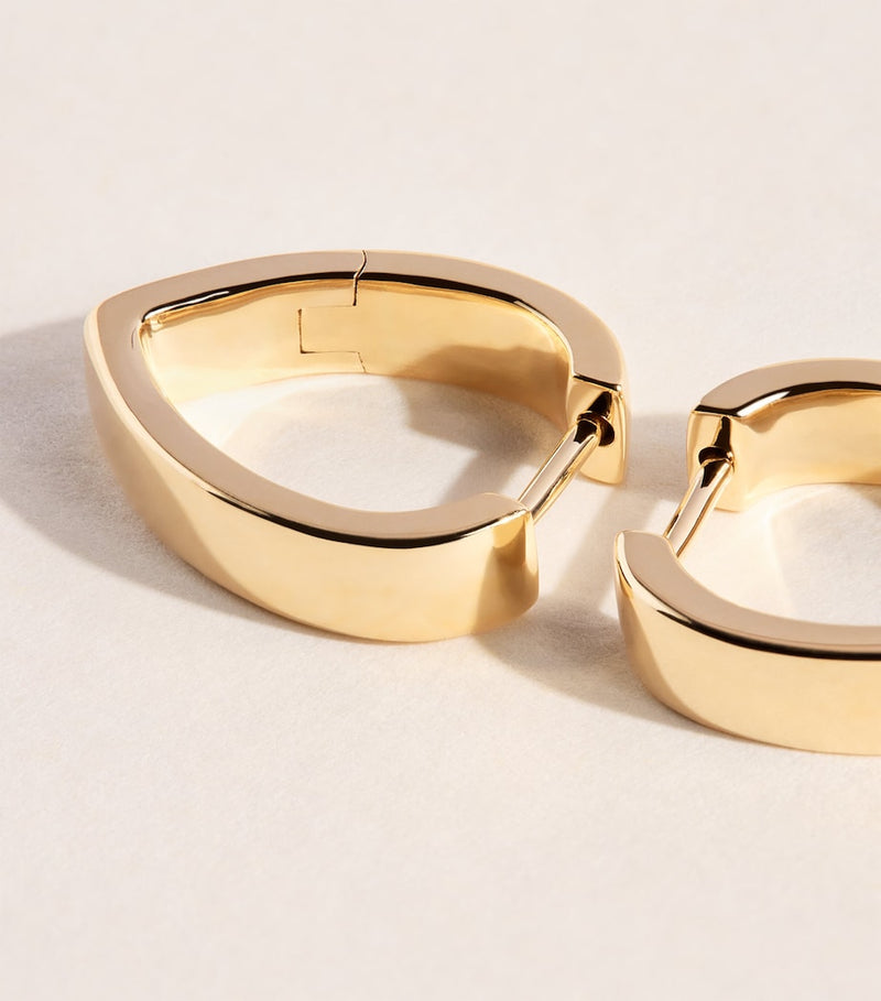 Anita Ko yellow gold lotus hoop earrings, UK version