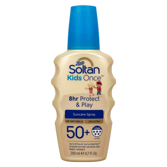 Soltan Kids Once 8hr Protect & Play Spray SPF50+ 200ml Suncare & Travel Boots   