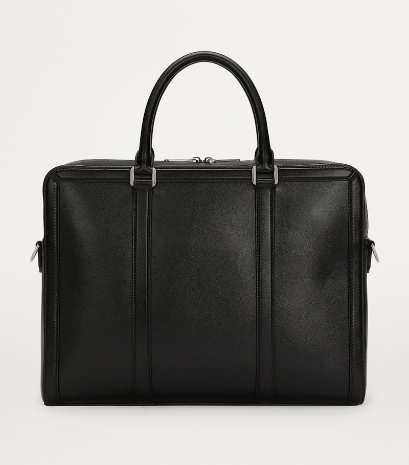 Dolce&Gabbana calfskin briefcase with ruthenium-plated tag, imported from the UK