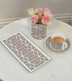 O.W. London bone china rectangular loop plate 29cm, imported from the UK