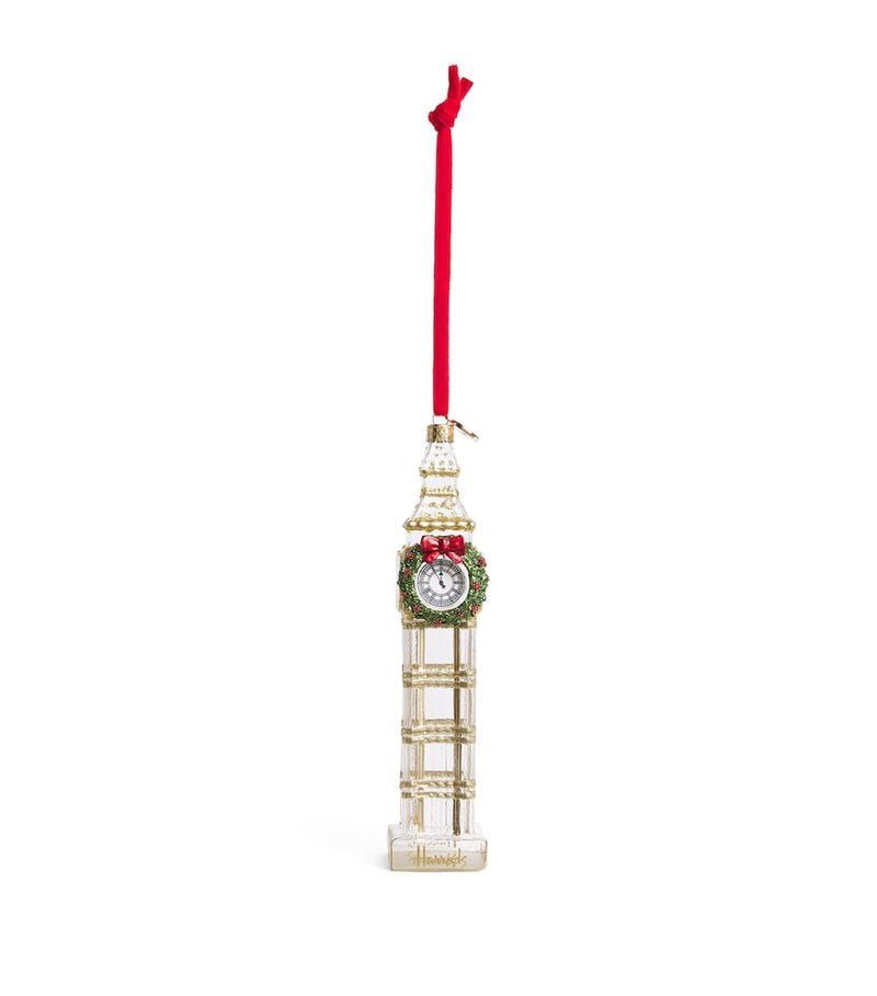 Harrods Big Ben tree decoration glass ornament 19cm, UK version