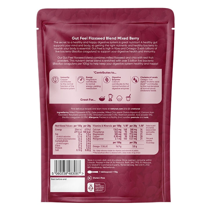 Naturya Gut Feel Flaxseed Blend Mixed Berry 240g - McGrocer
