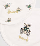Harrods embroidered Henry bear bibs set of 2 (British brand)
