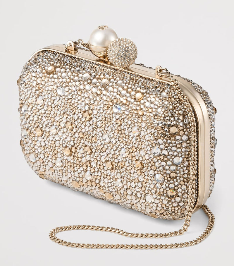 Jimmy Choo Cloud clutch bag with crystal clasp, imported from the UK