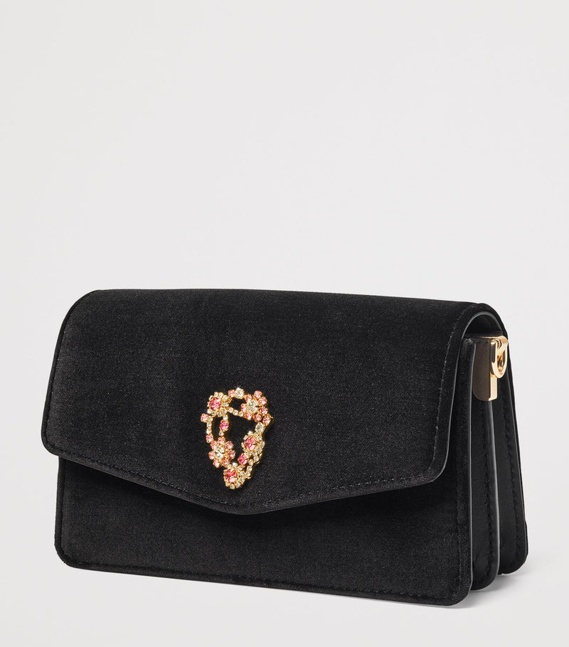 Aspinal of London velvet Eliza clutch bag (British brand)