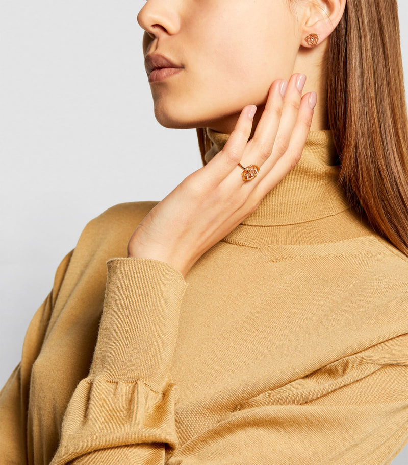 Piaget rose gold diamond earrings, UK version