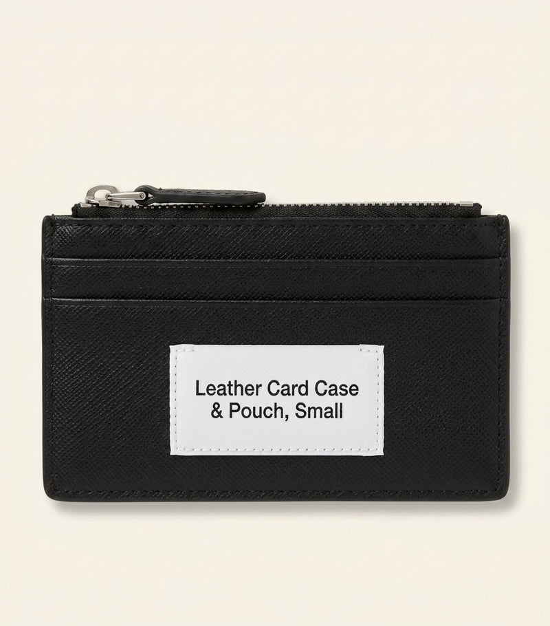 Prada Saffiano leather card holder logo plaque - British product
