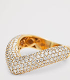 Engelbert yellow gold and diamond drop link ring - British product