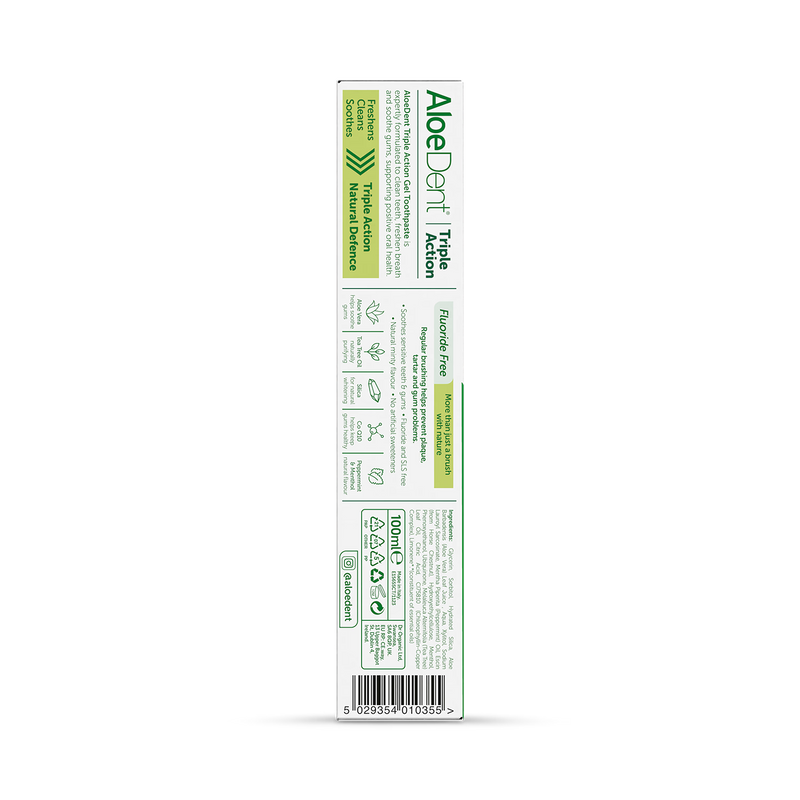 Aloe Dent triple action Aloe Vera toothpaste 100ml - British product