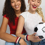 Silver Cloud satin skinny scrunchies World Cup Edition (British brand)