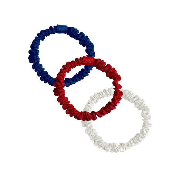 Silver Cloud satin skinny scrunchies World Cup Edition (British brand)