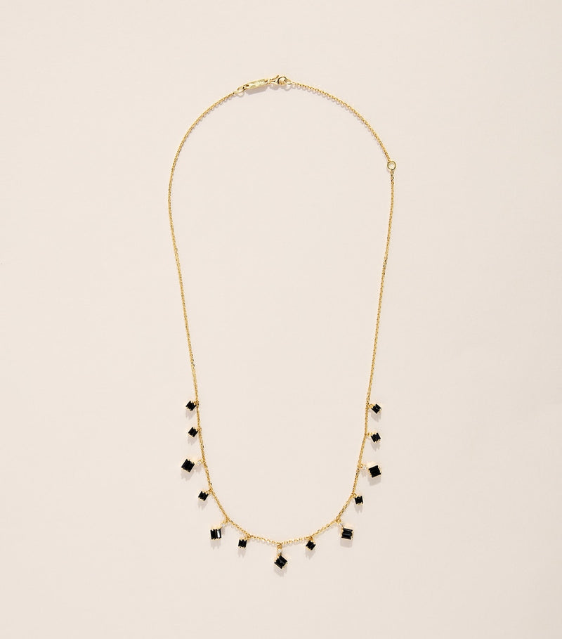 Suzanne Kalan Bold Cascade necklace black sapphire diamond 18k gold - British product