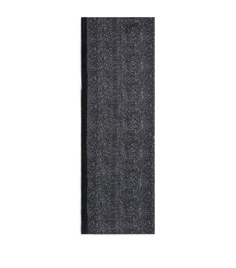 Giorgio Armani printed silk scarf with velvet trim, UK version