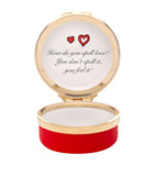 Halcyon Days enamel love spell box with Pooh and Piglet illustration 4cm x 3cm, UK version