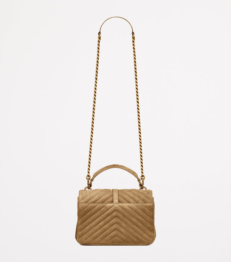 Saint Laurent medium Collège top-handle bag in calf suede, UK version