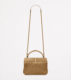 Saint Laurent medium Collège top-handle bag in calf suede, UK version