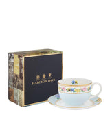Harrods Halcyon Days Shell Garden Floral Fine Bone China Teacup and Saucer- Buy online at McGrocer