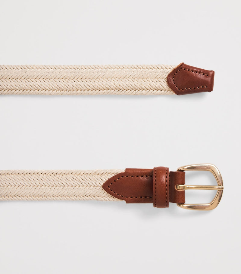Eleventy cotton woven belt with gold-tone buckle - British product