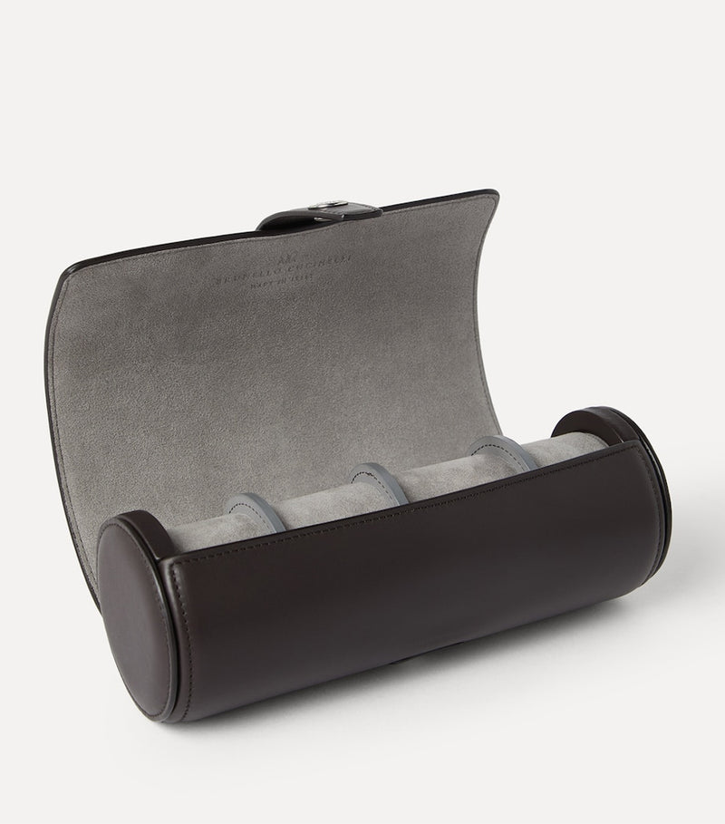 Brunello Cucinelli leather watch case with suede cylinder - British product