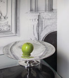 Christofle silver-plated fruit bowl with vine engravings and pedestal base - British product