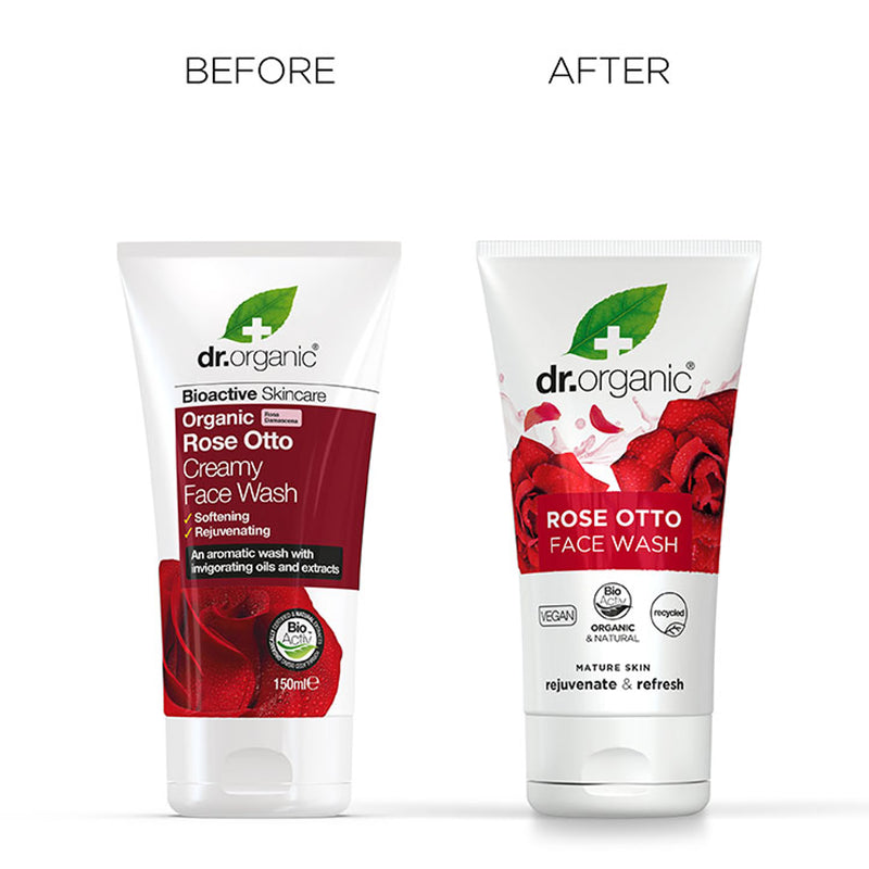 Dr Organic Rose Otto Creamy Face Wash 150ml, UK version