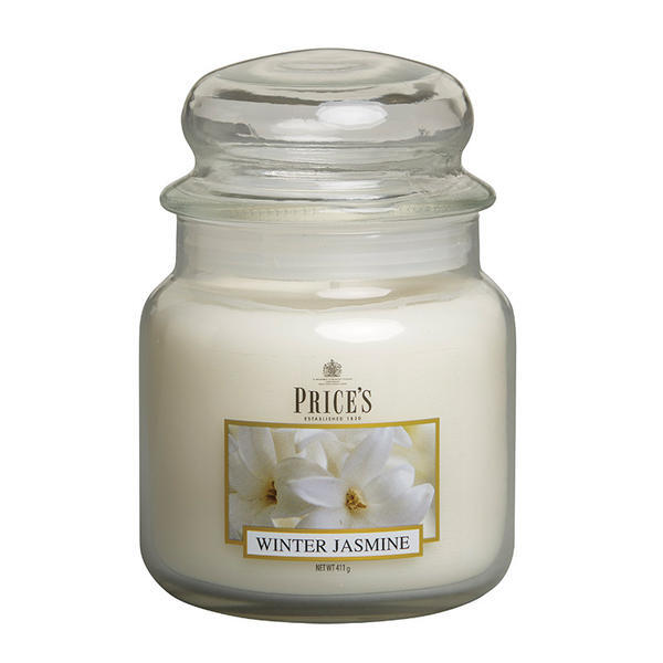 Price's Candles jasmine candle medium jar, imported from the UK