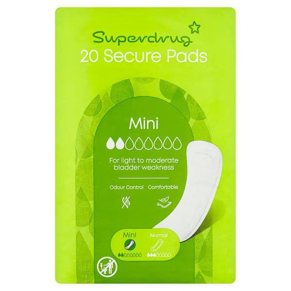 Superdrug Mini Incontinence Pads 20 pack (British brand)