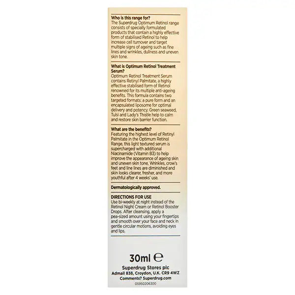 Optimum Retinol Serum 30ml, imported from the UK