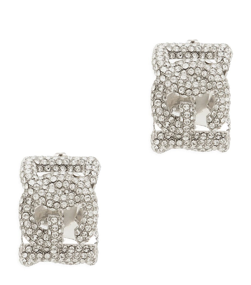 Dolce&Gabbana embellished DG Millennials logo earrings brass glass, imported from the UK