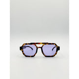 SVNX leopard print sunglasses with purple lenses (British brand)