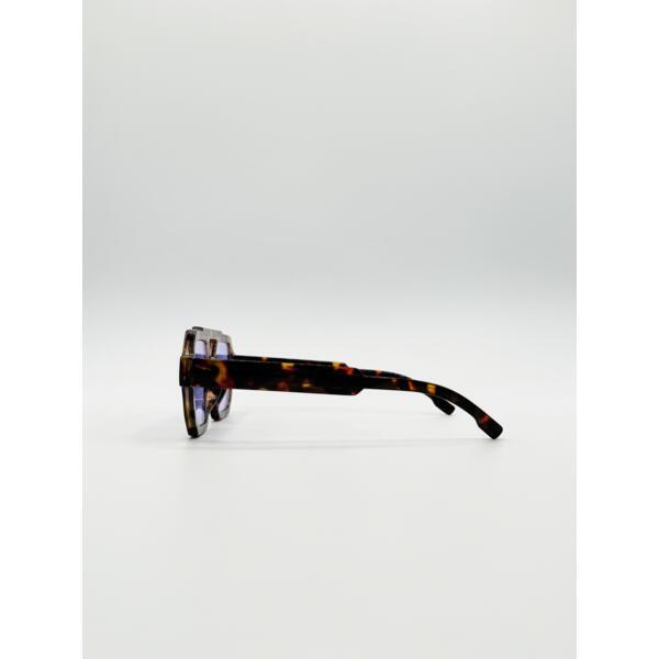 SVNX leopard print sunglasses with purple lenses (British brand)