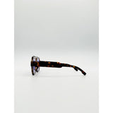 SVNX leopard print sunglasses with purple lenses (British brand)