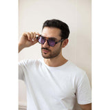 SVNX leopard print sunglasses with purple lenses (British brand)