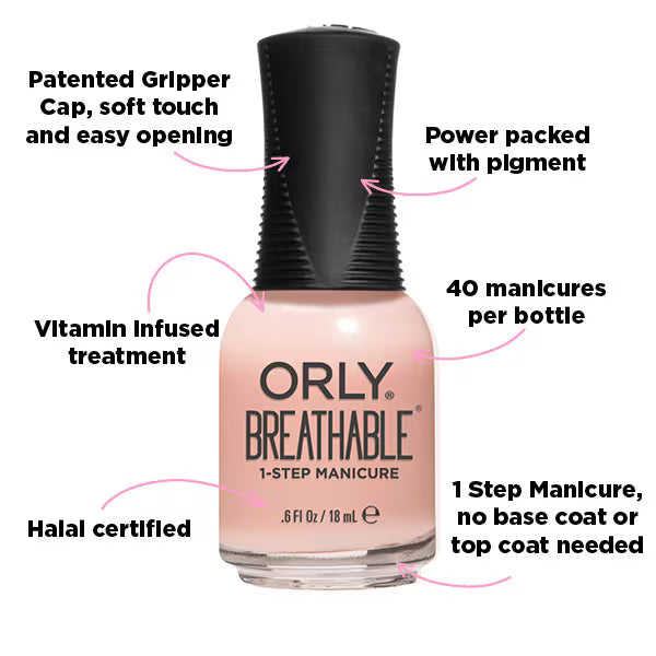 Orly Breathable Polish Kiss Me 18ml, imported from the UK