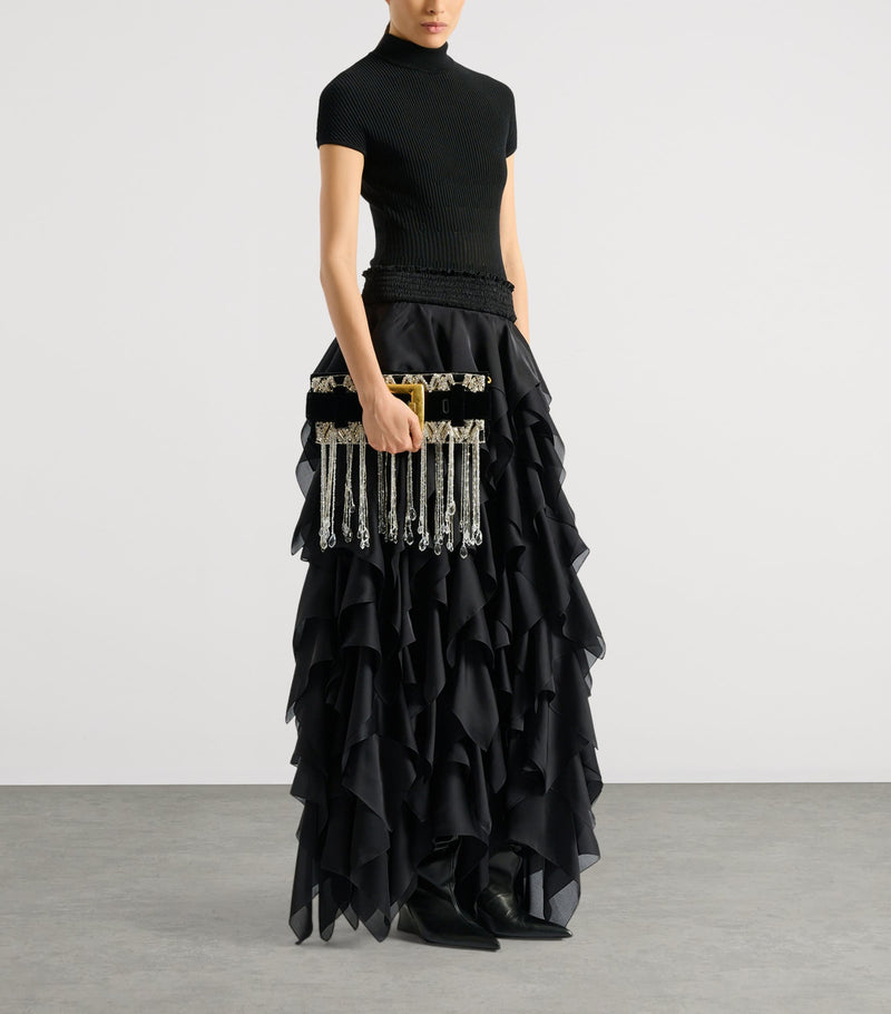 Balmain Anthem embellished clutch bag (British brand)