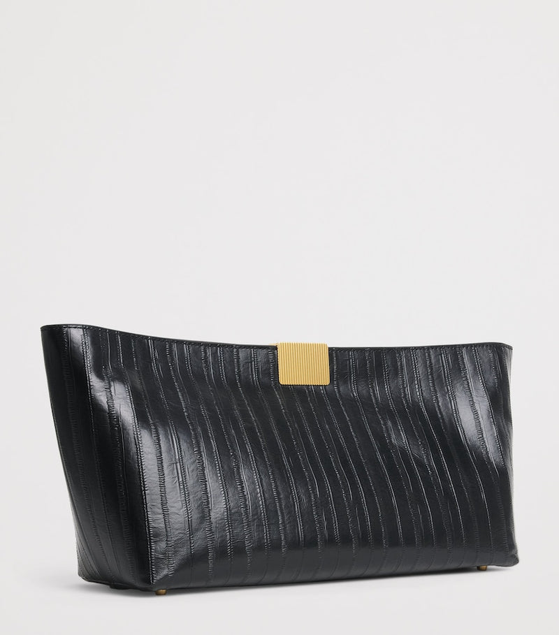 Camilla and Marc embossed leather poppy clutch bag (British brand)