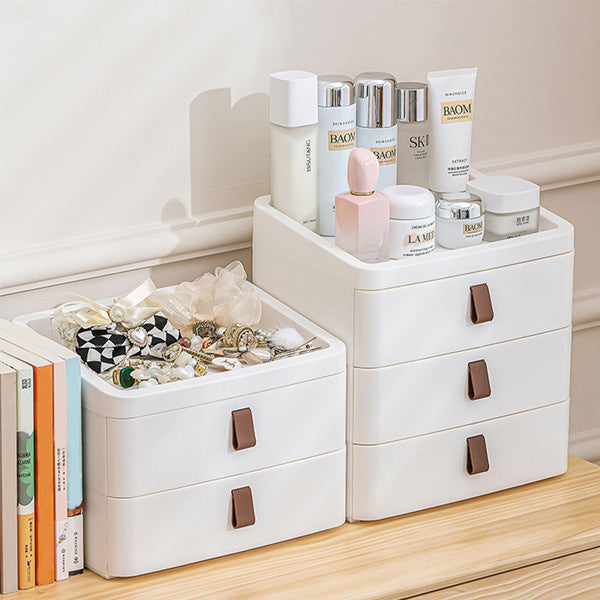 Livingandhome plastic drawer organizer 2 tier white, imported from the UK