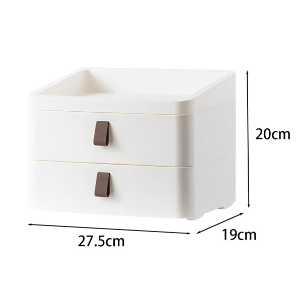 Livingandhome plastic drawer organizer 2 tier white, imported from the UK
