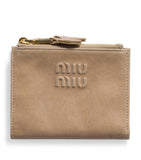 Miu Miu small nappa leather wallet with gold-tone hardware (British brand)